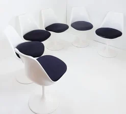Pamono White Swivel Tulip Chairs by Rudi Bonzanini, 1970s, Set of 6 Online