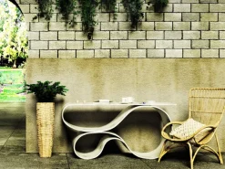 Pamono Whorl Console in Concrete Canvas by Neal Aronowitz The Exceptional