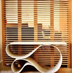 Pamono Whorl Console in Concrete Canvas by Neal Aronowitz The Exceptional