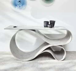 Pamono Whorl Console in Concrete Canvas by Neal Aronowitz The Exceptional