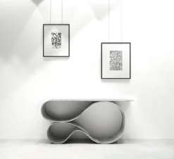 Pamono Whorl Console in Concrete Canvas by Neal Aronowitz The Exceptional