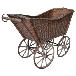 Pamono Wicker & Wood Pram, 1930s Best