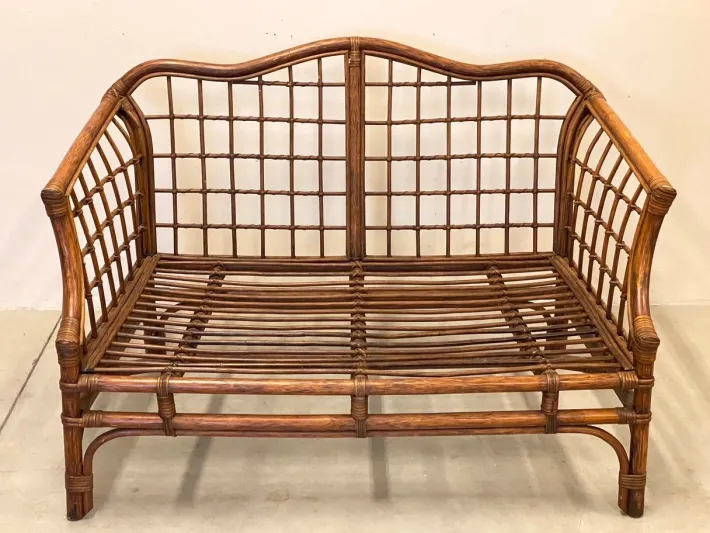 Pamono Wicker and Bamboo Sofa, 1970s Hot