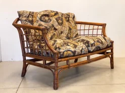 Pamono Wicker and Bamboo Sofa, 1970s Hot