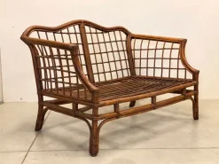 Pamono Wicker and Bamboo Sofa, 1970s Hot