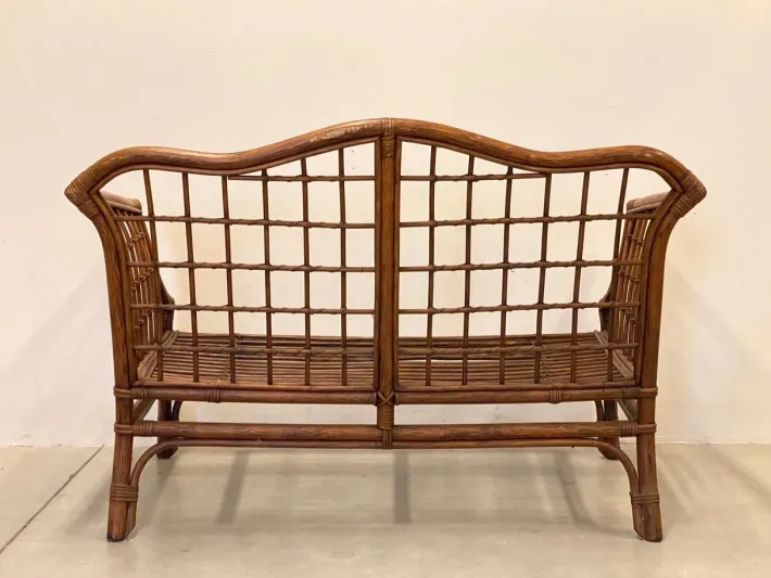 Pamono Wicker and Bamboo Sofa, 1970s Hot