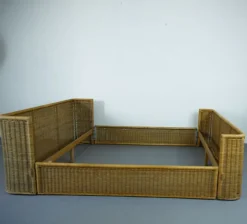 Pamono Wicker Bed by Adalberto Dal Lago, 1960s Clearance