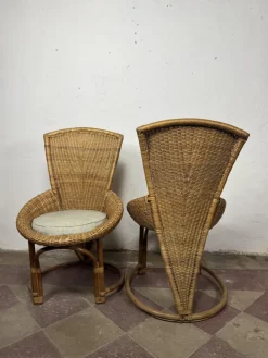 Pamono Wicker Chairs with Curved Frame, 1960s, Set of 6 Sale