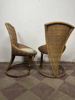 Pamono Wicker Chairs with Curved Frame, 1960s, Set of 6 Sale