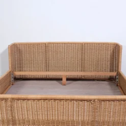 Pamono Wicker Double Bed by A. Dal Lago for Germa, 1970s Clearance