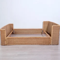 Pamono Wicker Double Bed by A. Dal Lago for Germa, 1970s Clearance