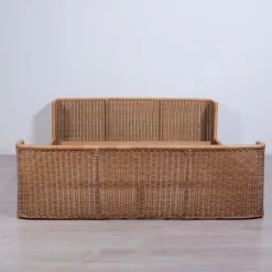 Pamono Wicker Double Bed by A. Dal Lago for Germa, 1970s Clearance