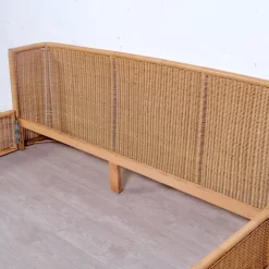 Pamono Wicker Double Bed by A. Dal Lago for Germa, 1970s Clearance