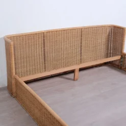Pamono Wicker Double Bed by A. Dal Lago for Germa, 1970s Clearance