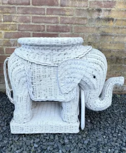 Pamono Wicker Elephant Garden Stool Best