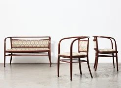Pamono Wiener Secession Seating Set by Otto Wagner for Mundus Austria, 1903, Set of 3 Sale