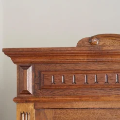 Pamono Wilhelminian 3-Door Wardrobe in Oak with Mirror, 1890s Sale