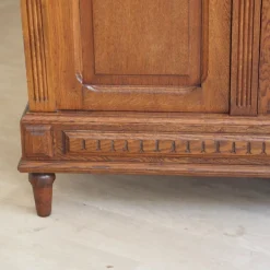 Pamono Wilhelminian 3-Door Wardrobe in Oak with Mirror, 1890s Sale