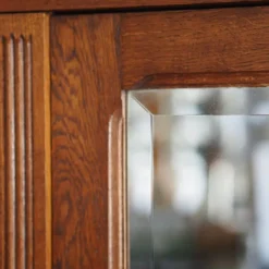 Pamono Wilhelminian 3-Door Wardrobe in Oak with Mirror, 1890s Sale