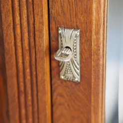 Pamono Wilhelminian 3-Door Wardrobe in Oak with Mirror, 1890s Sale