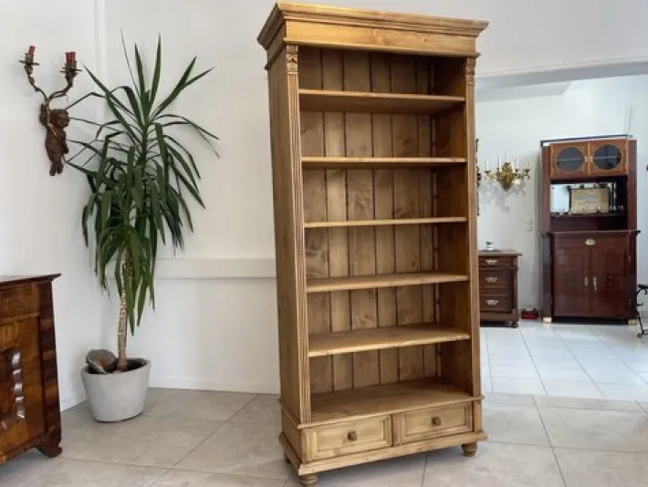 Pamono Wilhelminian Style Bookcase in Natural Wood Best