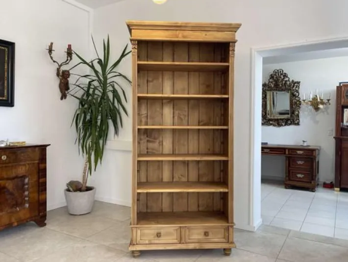 Pamono Wilhelminian Style Bookcase in Natural Wood Best