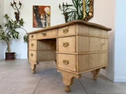 Pamono Wilhelminian Style Desk in Natural Wood