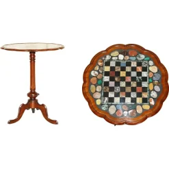 Pamono William IV Marble Chess Board Table with Pietra Dura Top, 1830s Outlet