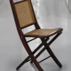 Pamono Wood and Cane Folding Chair, 1970s