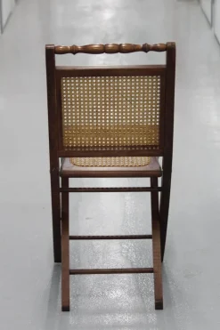 Pamono Wood and Cane Folding Chair, 1970s