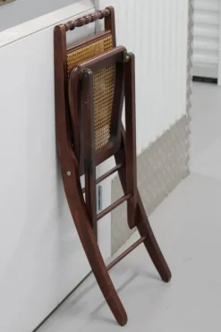 Pamono Wood and Cane Folding Chair, 1970s