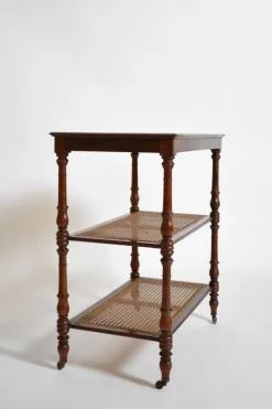 Pamono Wood, Cane and Marble Trolley, 19th Century Clearance