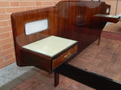 Pamono Wood Double Bed, 1950s Discount