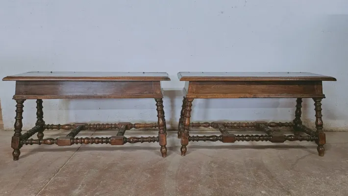 Pamono Wooden Benches, 1960s, Set of 2 New