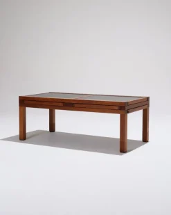 Pamono Wooden Coffee Table by Bernard Vuarnesson, 1970s