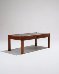 Pamono Wooden Coffee Table by Bernard Vuarnesson, 1970s