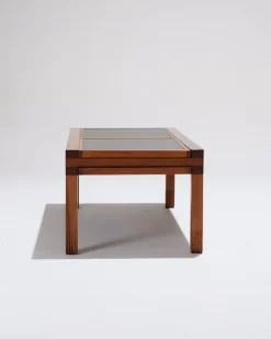 Pamono Wooden Coffee Table by Bernard Vuarnesson, 1970s