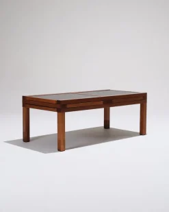 Pamono Wooden Coffee Table by Bernard Vuarnesson, 1970s