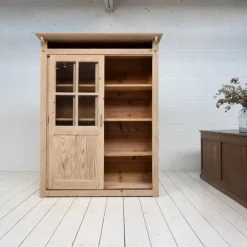 Pamono Wooden Display Cabinet with Sliding Doors, 1930 Discount