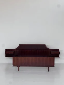 Pamono Wooden Double Bed by Gianfranco Frattini, 1950s Clearance