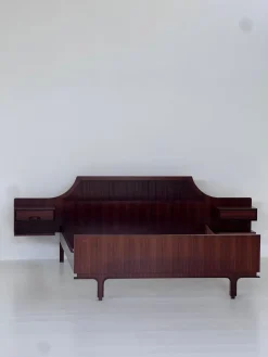 Pamono Wooden Double Bed by Gianfranco Frattini, 1950s Clearance