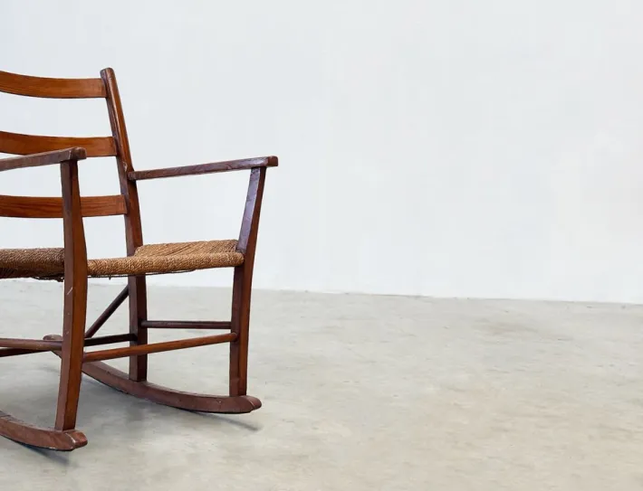 Pamono Wooden Rocking Chair by Aksel Hansson, 1950s Sale