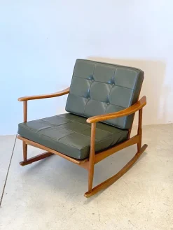 Pamono Wooden Rocking Chair, 1960s Clearance