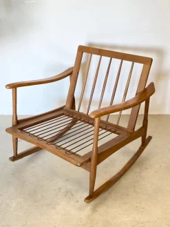 Pamono Wooden Rocking Chair, 1960s Clearance