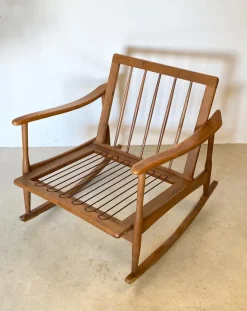 Pamono Wooden Rocking Chair, 1960s Clearance