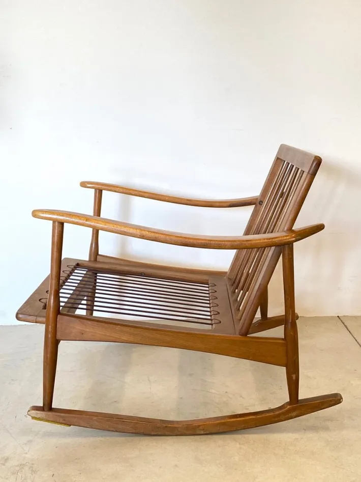 Pamono Wooden Rocking Chair, 1960s Clearance
