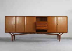 Pamono Wooden Sideboard with Doors and Drawers from Galleria Mobili Darte, Italy, 1950s Discount