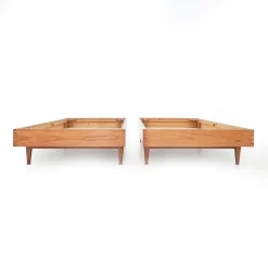 Pamono Wooden Single Bed, 1950s Clearance