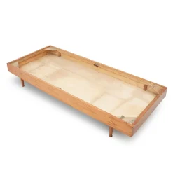 Pamono Wooden Single Bed, 1950s Clearance