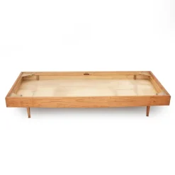 Pamono Wooden Single Bed, 1950s Clearance